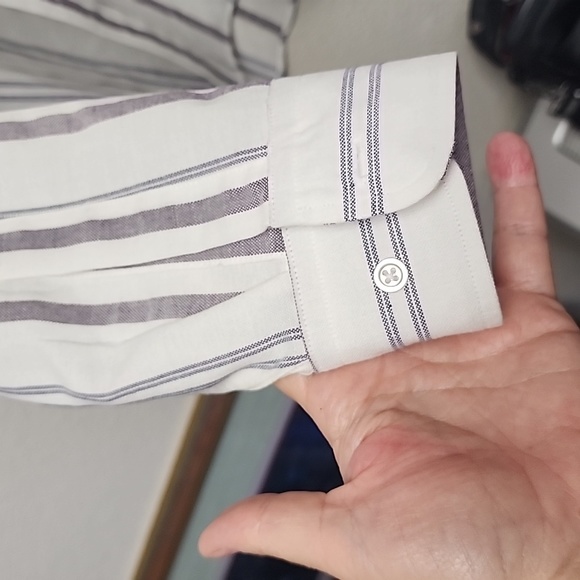 Manhattan Men Dress White Striped Tallman Long Sleeve Made in USA - Picture 5 of 8